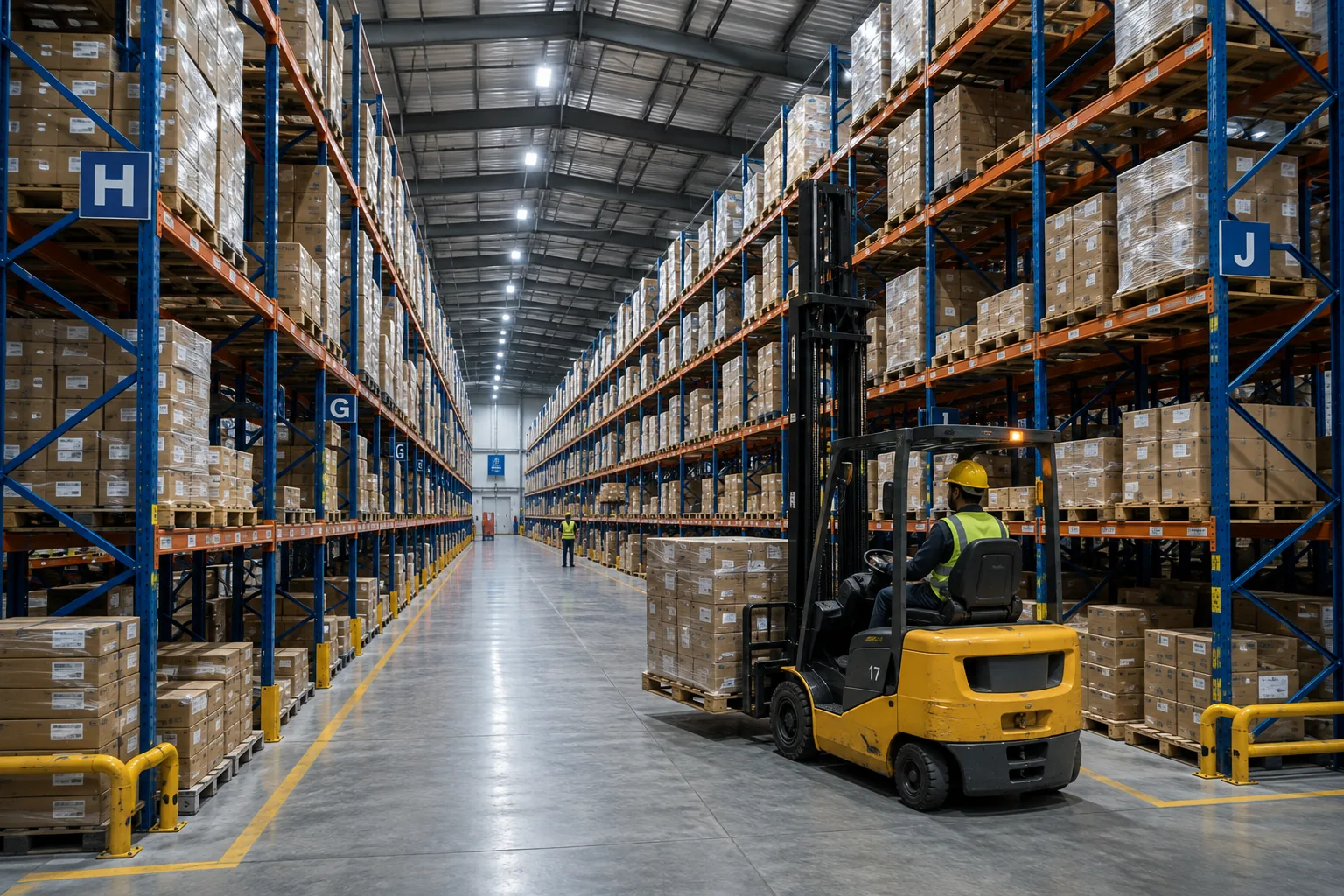 Organised modern warehouse with smart infrastructure